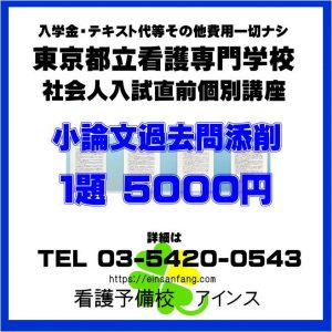 東京都立看護専門学校小論文過去問添削